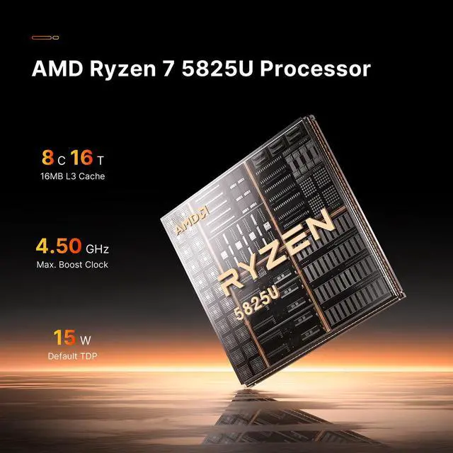 Alt view image 3 of 7 - BOSGAME P4 [Dual 2.5GbE LAN] Gaming Mini PC Ryzen 7 5825U 32GB RAM 1TB SSD, Mini Computers Winodws 11 Pro/Triple 4K Displays/WiFi6E/BT5.2