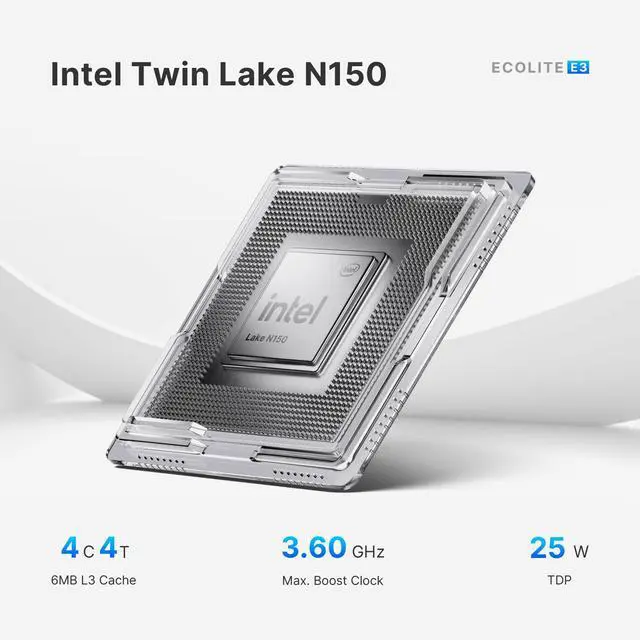Alt view image 4 of 7 - BOSGAME E3 Mini PC, Intel N150(Beat N100/N95) 16GB DDR4 RAM 512GB SSD Mini Comuter, Windows 11 Pro/4K Triple Display/WiFi 5/BT5.0/USB 3.2