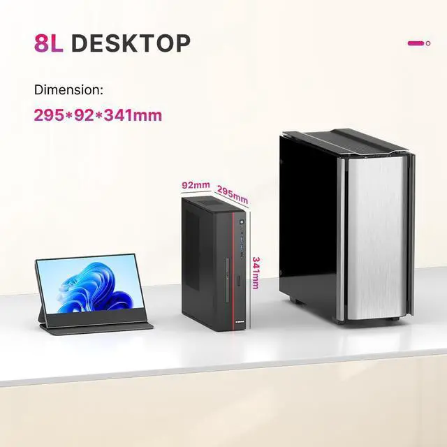 Alt view image 4 of 7 - BOSGAME VX40 Desktop PC, Intel Core i5-12450H 4.4GHz, 8G DDR4 3200MHz(Up to 64GB), 1T NVMe SSD(Up to 2TB), Windows 11, HDMI+VGA Dual Display, WiFi 6, BT 5.2