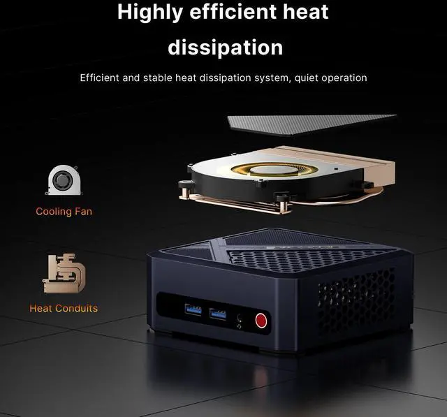 Alt view image 5 of 7 - BOSGAME P5 Pro Mini PC, AMD Ryzen 7 6800H Processor, 32GB DDR5 RAM, 1TB SSD, Dual 2.5GbE LAN, WiFi 6E, Bluetooth 5.2, USB4 8K Display, Mini Desktop Computer for Business, Home Office & Creator Work