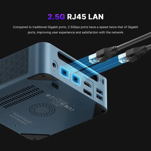 Alt view image 5 of 7 - BOSGAME P2 Plus Mini PC Desktop i7-12700H, 32GB DDR5 512GB NVMe SSD, Dual 2.5GbE LAN, Thunderbolt 4, 3x 4K Monitor, WiFi 6, Windows 11 Pro