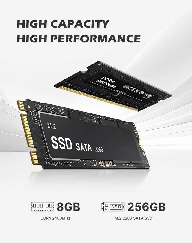Alt view image 3 of 7 - BOSGAME E2 Plus Mini PC, AMD Ryzen 5 3501U up to 3.7GHz, 8GB DDR4, 256GB SSD, Windows 11 Pro, Radeon Vega 8 Graphics, Triple 4K Display, Home & Office Desktop Computer