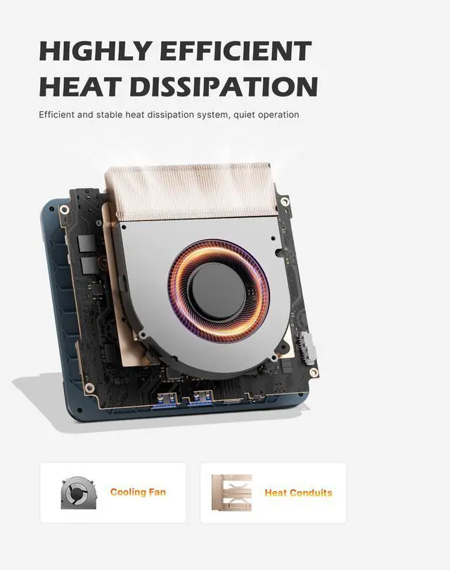 Alt view image 4 of 7 - BOSGAME E2 Plus Mini PC, AMD Ryzen 5 3501U up to 3.7GHz, 8GB DDR4, 256GB SSD, Windows 11 Pro, Radeon Vega 8 Graphics, Triple 4K Display, Home & Office Desktop Computer