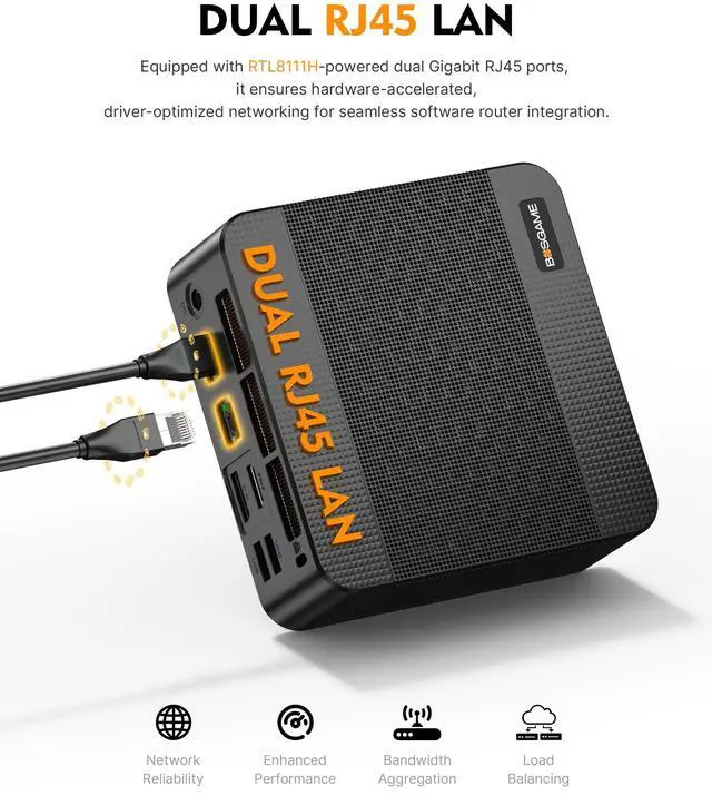 Alt view image 5 of 7 - BOSGAME P6 Neo Mini PC, Ryzen 7 6800H, 24GB LPDDR5X 1TB SSD, Win 11 Pro, Triple 4K, WiFi 6E, Dual LAN