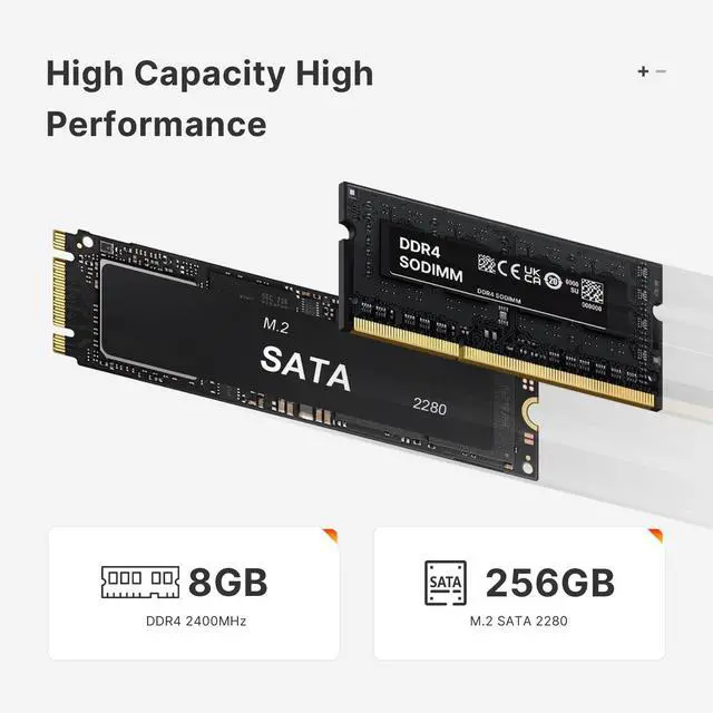 Alt view image 6 of 7 - BOSGAME E4 Air Mini PC, AMD Ryzen 5 3500U up to 3.7GHz, 8GB DDR4 256GB SSD, Dual Gigabit LAN, Triple 4K Display, WiFi 5 & BT 5.0