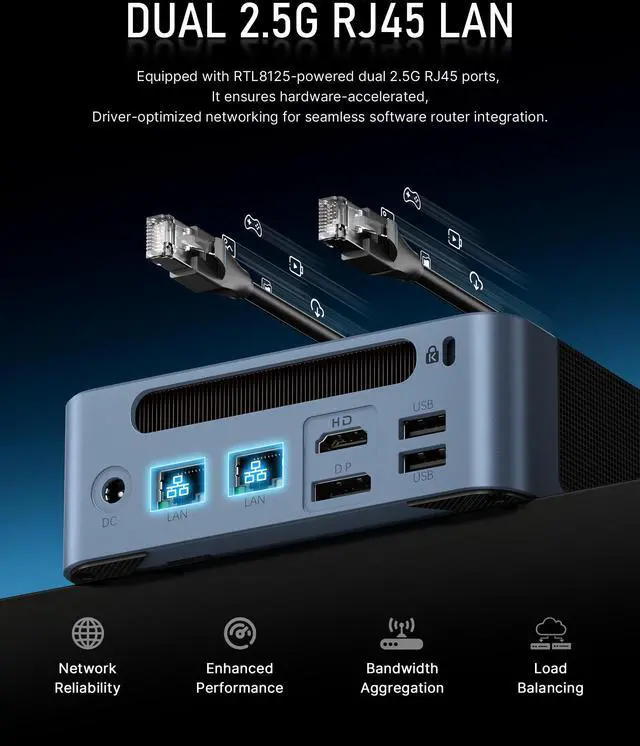 Alt view image 5 of 7 - BOSGAME E5 Mini PC Windows 11 Pro, AMD Ryzen 3 5300U(up to 3.8GHz), 8GB DDR4 RAM(64GB Max) 256GB SSD, Radeon Graphics, Triple 4K, Dual 2.5G LAN, WiFi 5 BT5.0