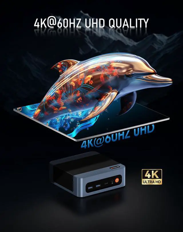 Alt view image 6 of 7 - BOSGAME E5 Mini PC Windows 11 Pro, AMD Ryzen 3 5300U(up to 3.8GHz), 8GB DDR4 RAM(64GB Max) 256GB SSD, Radeon Graphics, Triple 4K, Dual 2.5G LAN, WiFi 5 BT5.0