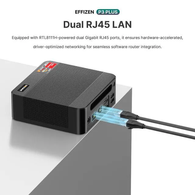 Alt view image 5 of 7 - BOSGAME P3 Plus Desktop Mini Computer AMD Ryzen 7 7840HS 16GB DDR5 1TB NVMe SSD, Triple 4K Display, Dual Gigabit LAN, Radeon 780M Graphics