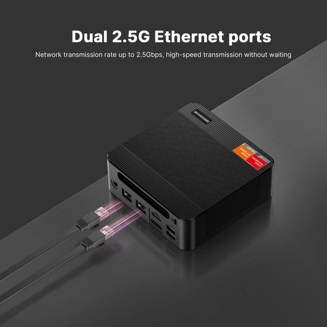 Alt view image 6 of 7 - BOSGAME P4 Ultra Mini PC AMD Ryzen 7 7730U (8C/16T, up to 4.5GHz) 16GB DDR4 RAM 1TB NVMe SSD, AMD Radeon Graphics, Triple 4K@60Hz Outputs via HDMI + DP + USB-C (Full Function), Dual 2.5G LAN, Wi-Fi 6E