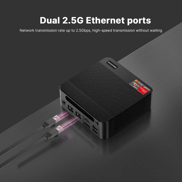 Alt view image 5 of 7 - BOSGAME P4 Plus Mini PC, AMD Ryzen 7 5825U (8C/16T, up to 4.5GHz), 32GB DDR4 (2x16GB), 1TB PCIe 4.0 NVMe SSD, Triple 4K Display, Dual 2.5G LAN, WiFi 6E & BT 5.2, Windows 11