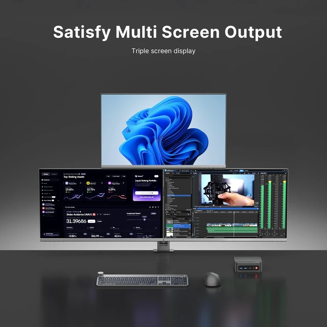 Alt view image 7 of 7 - BOSGAME P4 Ultra Mini PC, Ryzen 7 7730U (8C/16T, up to 4.5GHz), 16GB DDR4 1TB SSD,2*2.5G LAN, Wi-Fi 6E, BT5.2, 4K Triple Display HDMI+DP+Type-C
