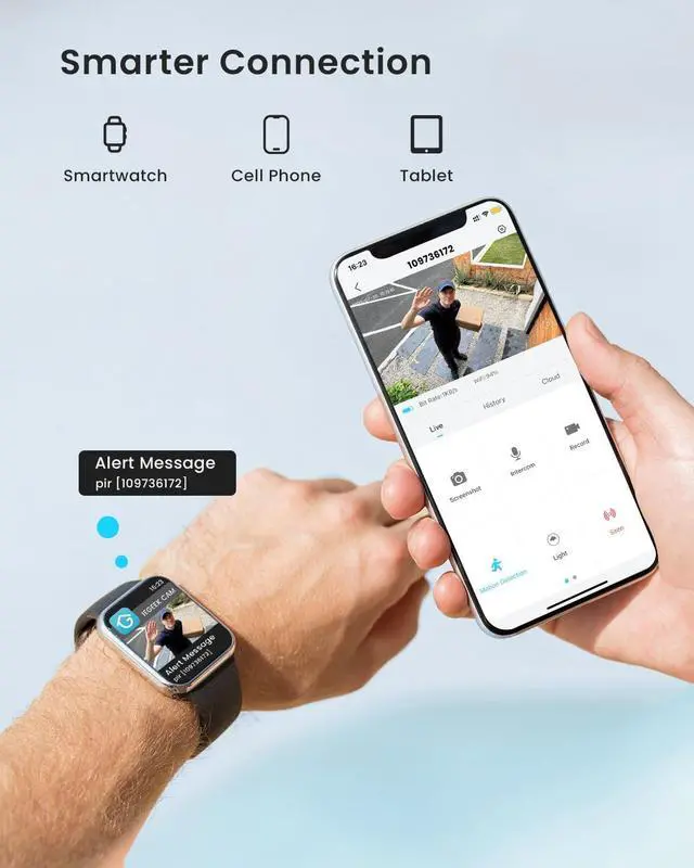 Alt view image 5 of 7 - ieGeek Security Cameras Wireless Outdoor, 2K 3MP Battery Powered WiFi Security Camera with Spotlight & Siren Alarm, 2-Way Audio, Color Night Vision, AI Detection for Home Security, Works with Alexa