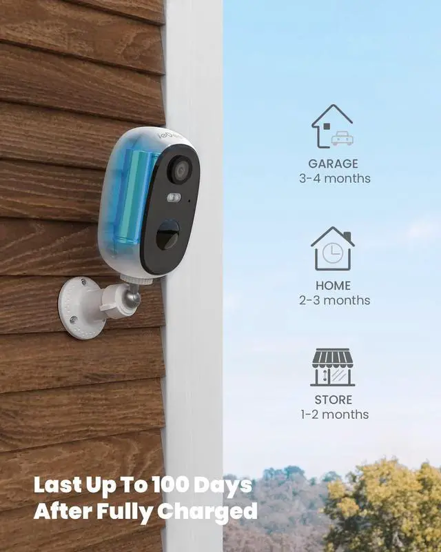 Alt view image 3 of 7 - ieGeek 2K Wireless Security Camera Outdoor Battery Powered - 3MP Colorful Night Vision WiFi CCTV Camera System - Human Motion Detection Home Security IP Camera,2-Way Audio,IP65,Siren,Video Recording