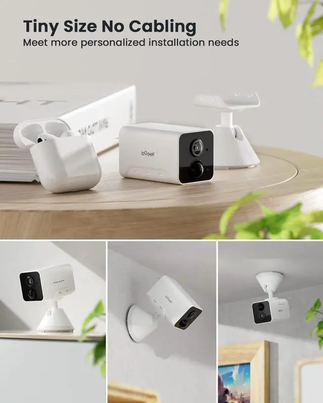 Alt view image 3 of 7 - ieGeek Security Camera Indoor Wireless 1080P Wire-Free Portable Indoor Camera for Home Security with Human Detection,Two-Way Audio, Siren and APP Alert,30ft Clear Night Vision, Cloud/SD