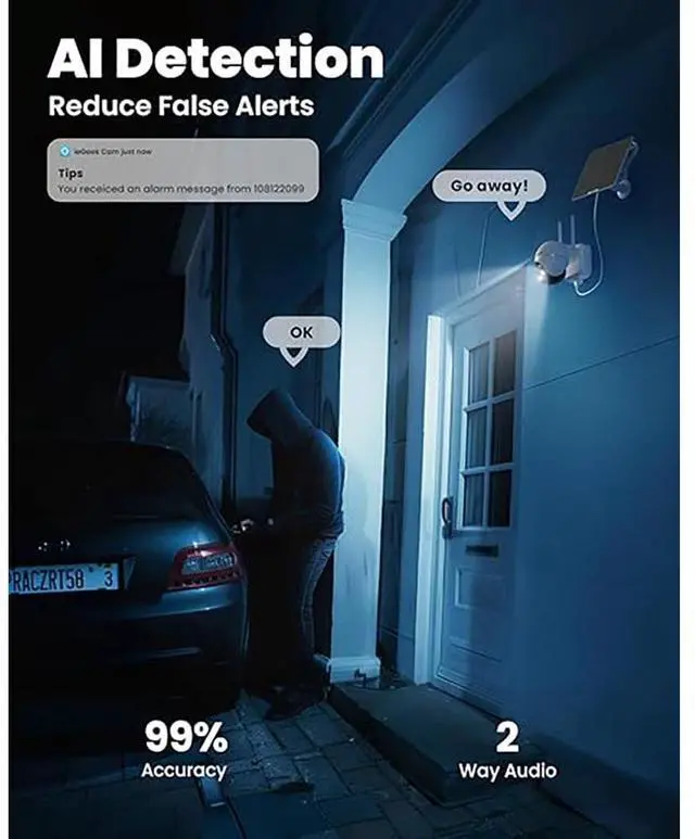 Alt view image 7 of 7 - ieGeek 4G LTE Cellular Security Cameras Wireless Outdoor, 2K No WiFi Solar Cameras for Home Security System, Color Night Vision, 360°Live View,PIR Motion Sensor,2-Way Talk(with 64G SD&SIM Card)