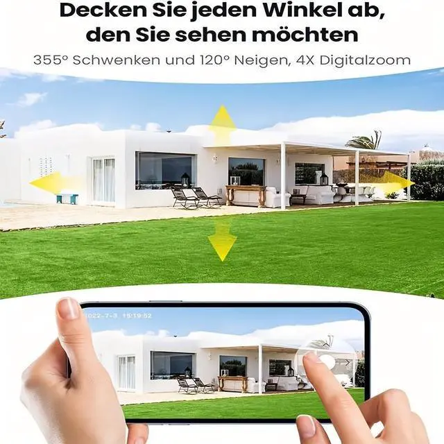 Alt view image 4 of 6 - iegeek 2K WIFI Security Camera Wireless Outdoor Rechargeable Battery Camera, Solar Powered Camera, 300MP Color Night Vision, Two-Way Audio, Night Vision Cloud Storage, PIR Motion Sensor
