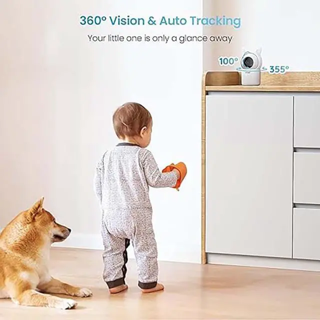 Alt view image 5 of 7 - ieGeek Baby Monitor with 2 Cameras, Split-Screen Video Baby Monitor with Audio and 1080P Camera 4.3" Screen - Night Vision, Two-Way Talk, Cry & Motion Detection, Pan-Tilt-Zoom via Screen and Free APP