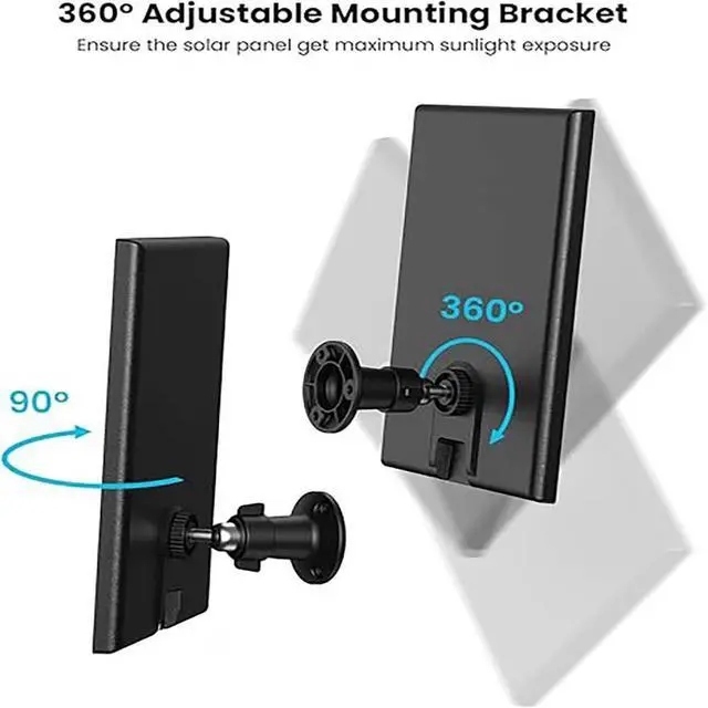Alt view image 2 of 7 - ieGeek Solar Panel for Wireless Outdoor Security Camera, Compatible with DC 5V Rechargeable Battery Powered Surveillance Cam,5V 1A 3W Type C Port, 9.5ft Cable, Adjustable Mounting Bracket (No Camera)