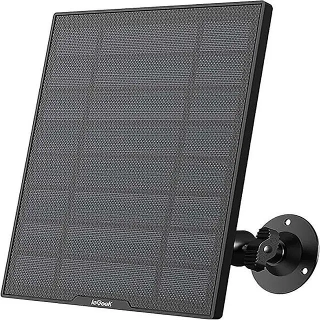 Main image of ieGeek Solar Panel for Wireless Outdoor Security Camera, Compatible with DC 5V Rechargeable Battery Powered Surveillance Cam,5V 1A 3W Type C Port, 9.5ft Cable, Adjustable Mounting Bracket (No Camera)