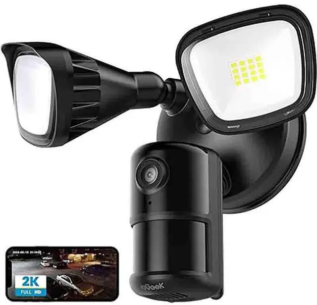 Main image of ieGeek Floodlight Camera, Outdoor Home Security Camera, 2K Wired Flood Light Camera Outdoor with Motion Sensor Cam, 2600 Lumens, Color Night Vision, 110dB Siren, 2 Way Audio, Compatible with Alexa