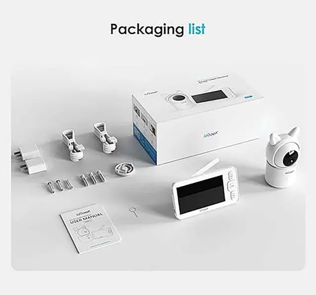 Alt view image 2 of 7 - ieGeek 5" Screen, Baby Monitor with Camera and Audio, HD Night Vision, 2-Way Talk, Cry and Motion Detection, Temperature and Humidity Sensor, WiFi Baby Camera Monitor with Smartphone App Support