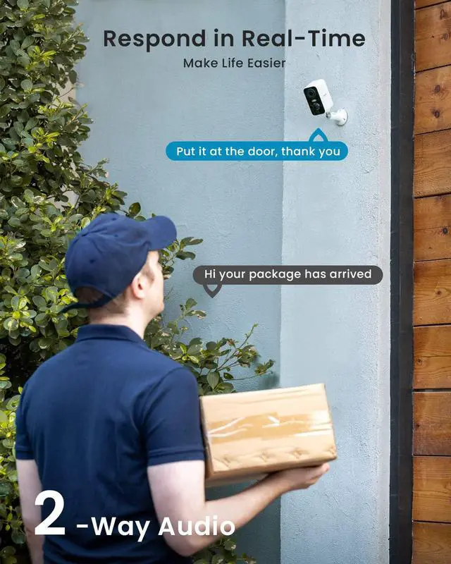 Alt view image 6 of 6 - ieGeek Security Cameras Wireless Outdoor, 2K 3MP Battery Powered WiFi Security Camera with Spotlight & Siren Alarm, 2-Way Audio, Color Night Vision, AI Detection for Home Security, Works with Alexa