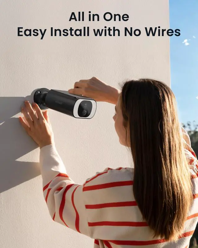 Alt view image 2 of 7 - ieGeek Solar Camera Outdoor Wireless, 2K WiFi Battery Powered Cameras System for Home Security with Embedded Solar Panel, AI Motion Detection, Smart Spotlight & Alarm, Color Night Vision,No Hub Needed