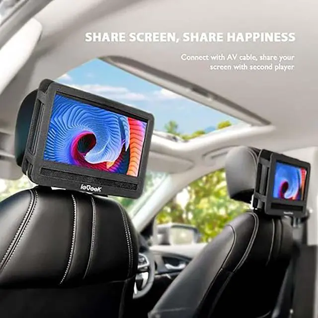 Alt view image 6 of 7 - ieGeek 11.5" Portable DVD Player for Kids and Car, 9.5" Eye-Protective Screen with 5 Hours Rechargeable Battery, Support Sync TV/USB/SD Card and Multiple Disc Formats, Regions Free