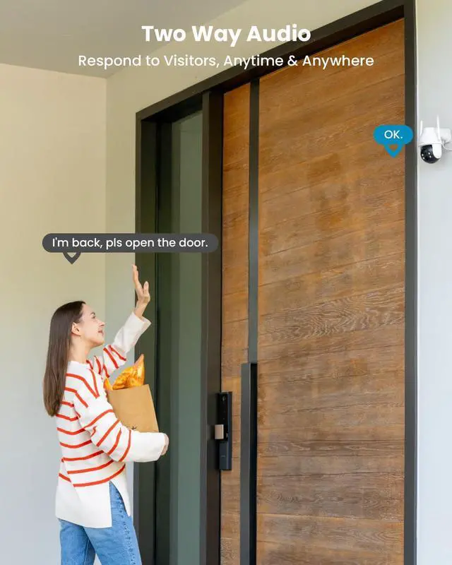 Alt view image 7 of 7 - ieGeek Solar Camera Outdoor Wireless, 2K WiFi Outside Cameras for Home Security, Battery Powered 3MP Surveillance Cam with 360° PTZ Color Night Vision, PIR Motion Detection Sensor, Siren, 2-Way Audio