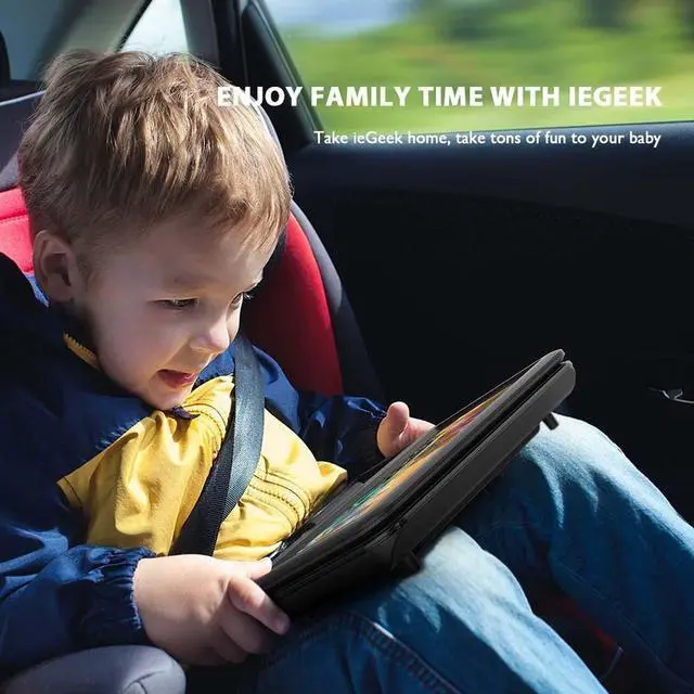 Alt view image 3 of 7 - ieGeek 1.5" Portable DVD Player with SD Card/USB Port, 5-Hour Rechargeable Battery, 9.5" Eye-Proof Screen, AV Input/Output Support, All Regions - Black DVD Player, Best Choice for Gifts