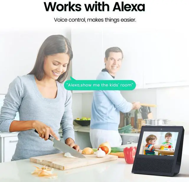 Alt view image 3 of 7 - Vsmahome 2K Security Camera Indoor,House Cameras with Audio and Video,Plug in Surveillance Cameras for Home Security,8X Zoom,IR Night Vision,Sound/Motion Detection,2-Way Talk,Supports Alexa