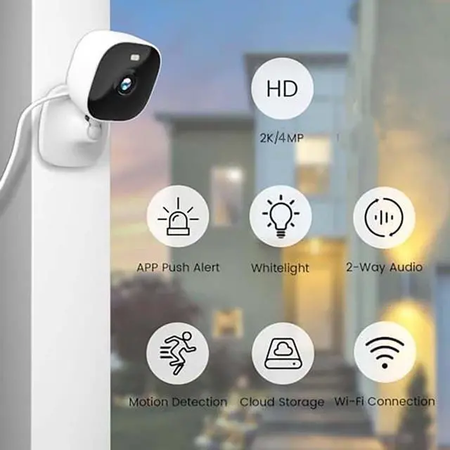 Alt view image 5 of 7 - 2K Security Camera Indoor,House Cameras with Audio and Video,Plug in Surveillance Cameras for Home Security,8X Zoom,IR Night Vision,Sound/Motion Detection,2-Way Talk,Supports Alexa