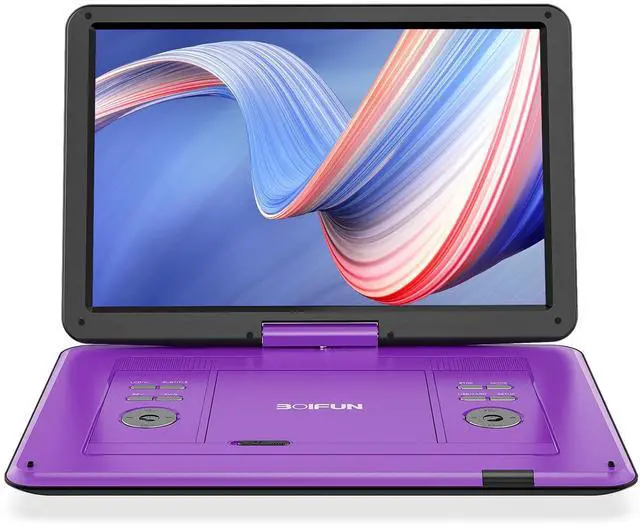 Main image of boifun 17.5" Portable DVD Player with 15.6" Large HD Screen, 6 Hours Rechargeable Battery, Support USB/SD Card/Sync TV and Multiple Disc Formats, High Volume Speaker, Purple