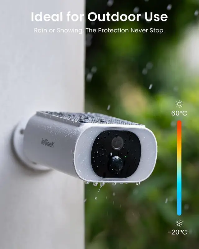 Alt view image 7 of 7 - ieGeek S1 5MP Solar Camera Outdoor Wireless, 2.4Ghz WiFi Battery Powered Cameras System for Home Security with Embedded Solar Panel, AI Motion Detection, Smart Spotlight & Alarm, Color Night Vision