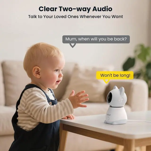 Alt view image 6 of 7 - ieGeek Baby Monitor with 2 Cameras, 5" Large Screen Split-Screen Video Baby Monitor | 2K HD Non-WiFi Monitor with App & Parent Unit | Night Vision, 2-Way Audio, Cry Detection, Temperature Sensor