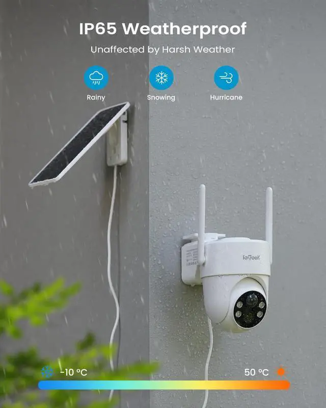 Alt view image 5 of 7 - ieGeek Security Cameras Wireless Outdoor, 2K Camera for Home Security, 360° Outdoor Camera, Color Night Vision, AI Detection, 2-Way Audio, Alexa, IP66 Security Camera