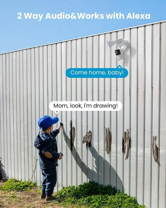 Alt view image 7 of 7 - ieGeek Floodlight Camera, 5MP Outdoor Home Security Light with Cameras, 5G/2.4G WiFi Wired Flood Light Cam with Smart Motion Sensor/Siren, Color Night Vision, 2 Way Audio, 24/7 Record,Works w/Alexa