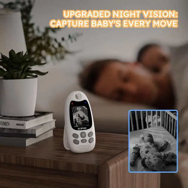 Alt view image 5 of 7 - 2026 Upgraded Baby Monitor with Camera and Night Vision, No WiFi,Two-way Audio, 2-inch Screen, VOX/ECO Mode, Rechargeable Battery, Video, Lullabies, Feeding Reminder, Temperature Sensor, Gift