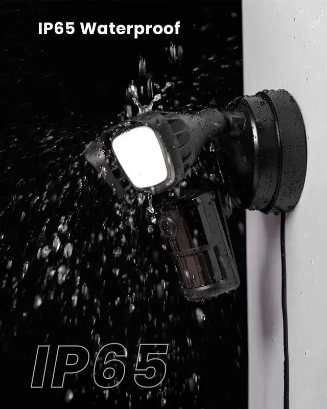 Alt view image 14 of 14 - ieGeek Floodlight Camera, Outdoor Home Security Camera, 2K Wired Flood Light Camera Outdoor with Motion Sensor Cam, 2600 Lumens, Color Night Vision, 110dB Siren, 2 Way Audio, Compatible with Alexa