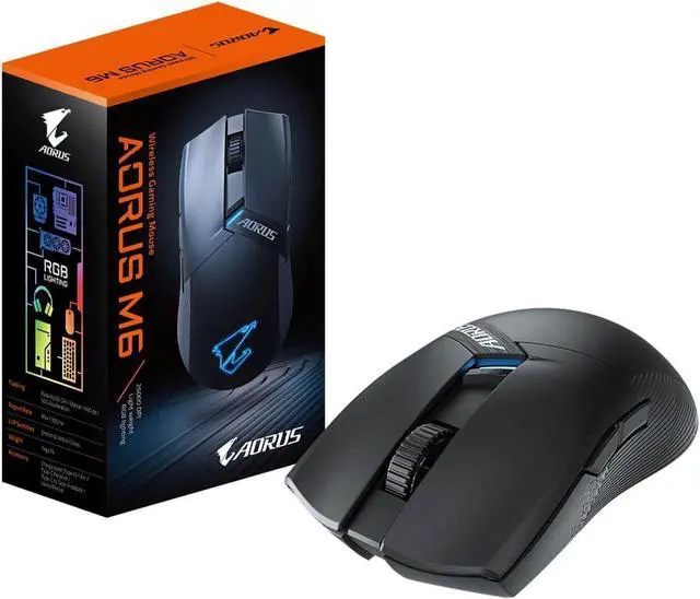 Main image of Gigabyte AORUS M6 Wireless Gaming Mouse 26000 DPI optical engine 1ms 2.4 GHz GM-AORUS-M6