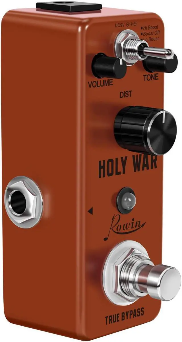 Alt view image 5 of 5 - Rowin LEF-305 Heavy Metal Distortion Pedal Holy War Analog Dist Pedal for Electric Guitar Classic 80's Metal Sound True Bypass