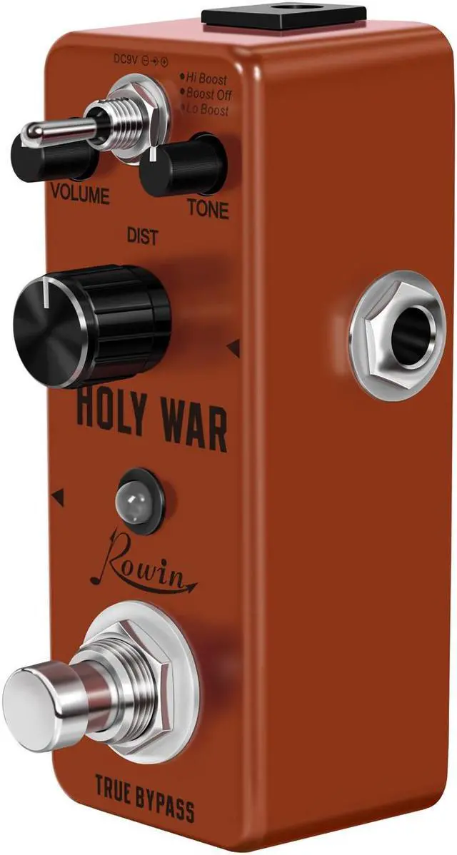 Alt view image 4 of 5 - Rowin LEF-305 Heavy Metal Distortion Pedal Holy War Analog Dist Pedal for Electric Guitar Classic 80's Metal Sound True Bypass