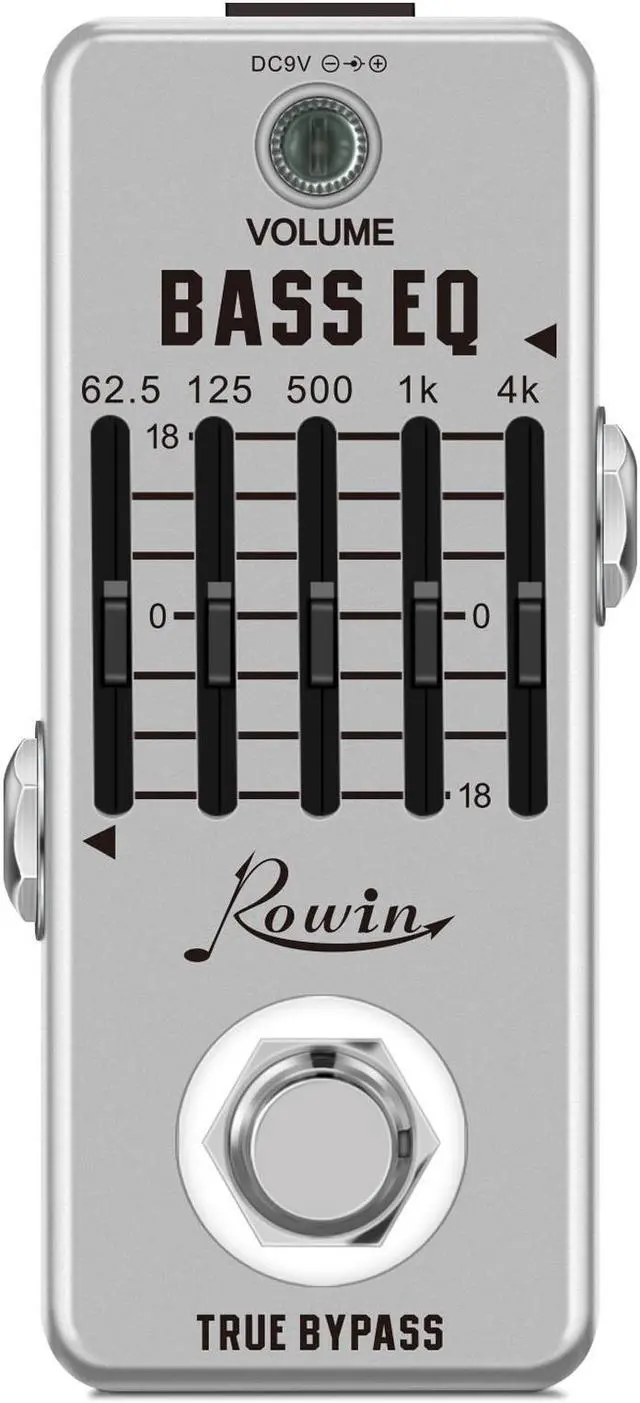 Main image of Rowin LEF-317B Bass EQ Pedal 5 Band Equalizer Pedals For Bass Guitar With 5 Band Graphic Mini Size True Bypass