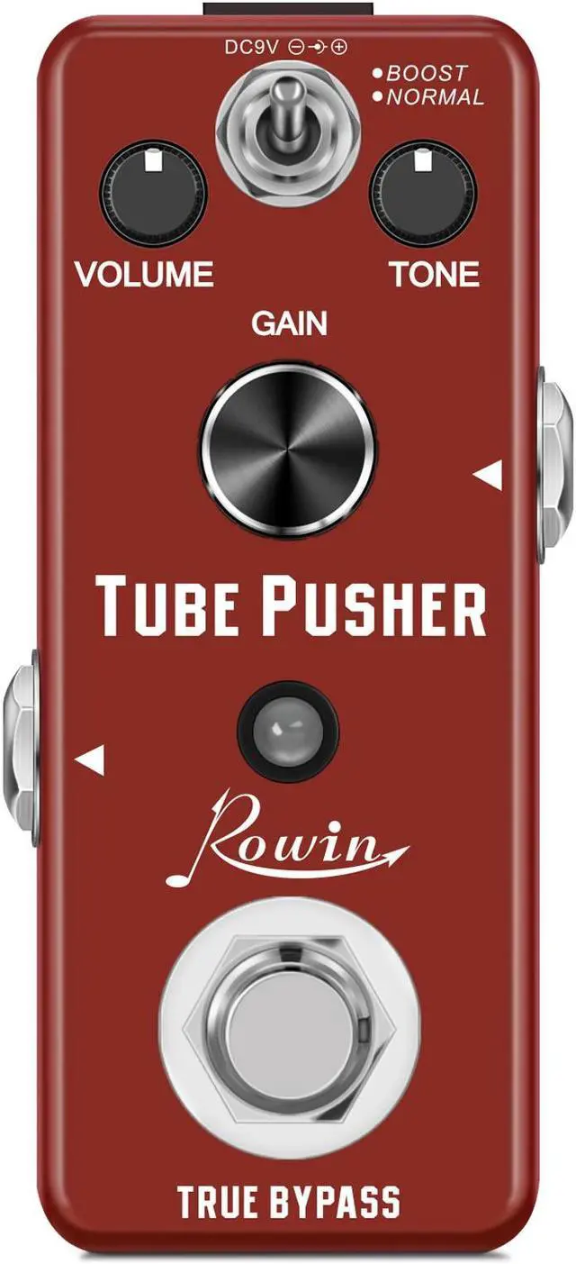 Main image of Rowin LEF-328 Overdrive Guitar Pedal TUBE PUSHER Analog Guitar Classic with Tube-like Sound Mini Size True Bypass