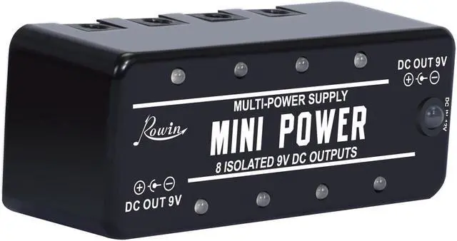 Alt view image 3 of 6 - Rowin LEF-329 Mini Power Pedal Guitar Pedals Power Supply Multi Circuit Power 8 Isolated 9V Output With Short Circuit Protect True Bypass