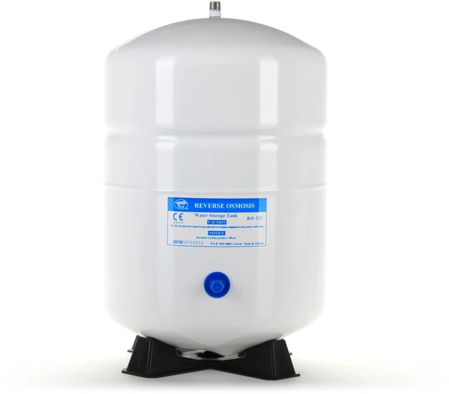 Main image of RO-122-W14 Hydronix 3.2 Gallon Stainless Steel Reverse Osmosis Storage Water Tank, Small Size - White, 1/4" Port