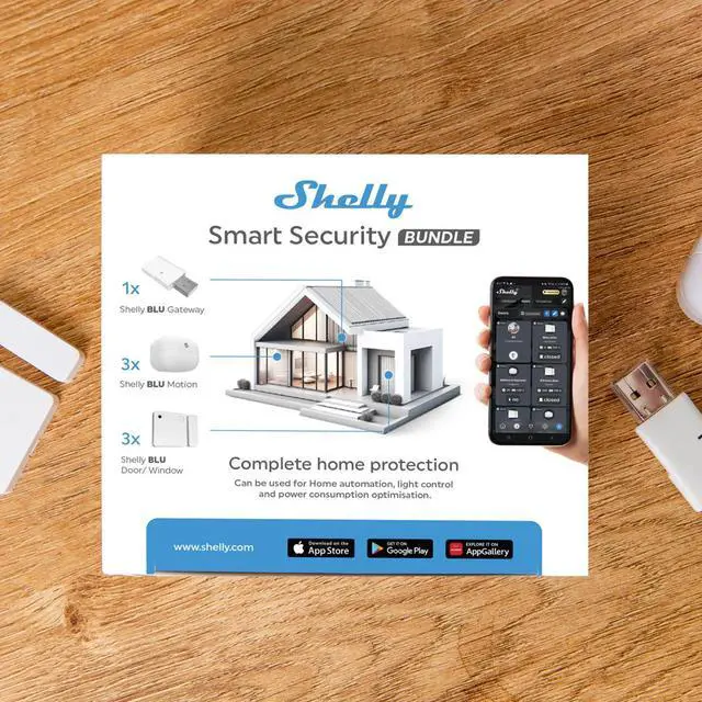 Alt view image 6 of 6 - Shelly Smart Security Bundle | Smart Security Package | Bluetooth Devices | Home Automation | iOS Android App | Bluetooth Gateway Required | Customized Alarm Zones | Automation Scenarios