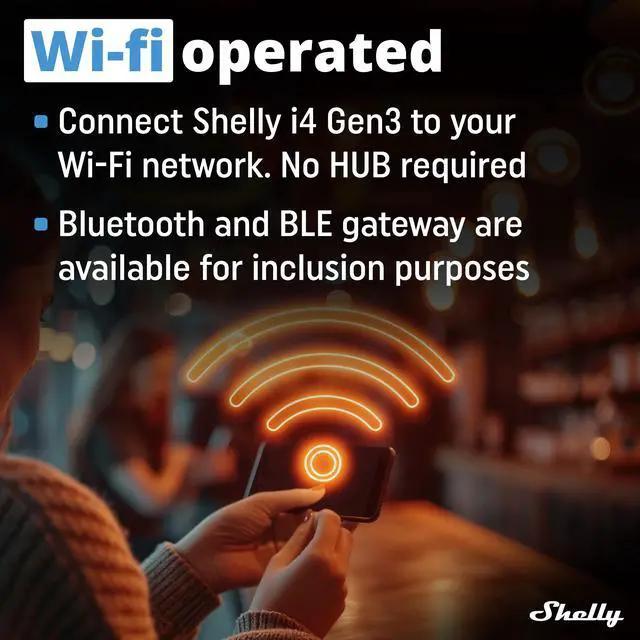 Alt view image 5 of 7 - Shelly i4 Gen3 | WiFi & Bluetooth Smart 4-digital inputs controller of Shelly Relays | Remote Control | Compatible with Google Home & Alexa | iOS & Android App | No Hub | Multi-Click | Home Automation