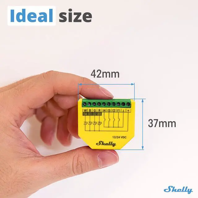 Alt view image 2 of 7 - Shelly Plus RGBW PM | WiFi & Bluetooth Smart Remote Control for RGBW | Power Metering  | No Hub required | Compatible with Google Home & Alexa | iOS & Android App | Home Automation