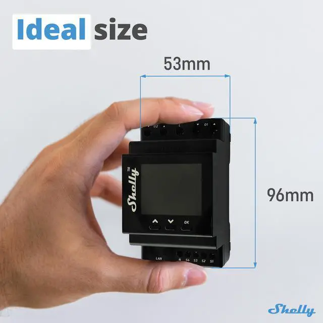 Alt view image 3 of 7 - Shelly Pro Dual Cover/Shutter PM | LAN, Wi-Fi and Bluetooth Connection | Professional DIN Rail Smart Dual Cover/Shutter Controller | 2x 16 A Covers | Precise Power Metering | Home Automation